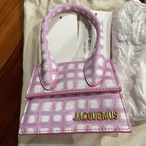 Jacquemus pink checkered print le chiquito